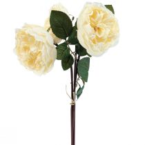 položky Umelé ruže ako pravé krémové umelé kvety 48cm 3ks