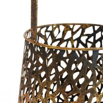 položky Deco lampáš stolová dekorácia svietnik na čajovú sviečku zlatý starožitný 14,5cm