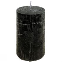 Článok Čierne sviečky jednofarebné stĺpové sviečky 50x100mm 4 ks