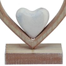 položky Dekoračné srdce drevená dekorácia stojan stolová dekorácia vintage V17,5cm