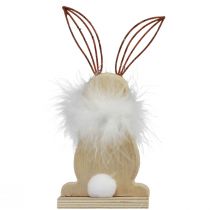 položky Dekoračný zajačik drevený zajačik s pierkami Veľkonočná dekorácia V17,5cm 3ks