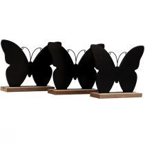 položky Stolová dekorácia drevená dekorácia motýľ čierny prírodný 12cm 6ks