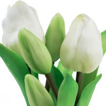 položky Umelé tulipány v kvetináči Biele tulipány umelé kvety 22cm
