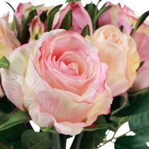 položky Umelé ruže Ružová krémová Dekorácia Umelé ruže 29cm 12ks