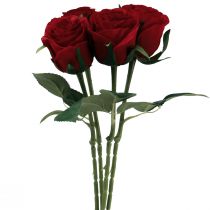 položky Umelé ruže červené Umelé ruže Hodvábne kvety červené 50cm 4ks