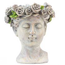 položky Kvetináč tvár dámske poprsie rastlina hlava betónový vzhľad V18cm