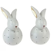 položky Veľkonočný zajačik ozdobné figúrky králiky s bodkovým vzorom 17cm 2ks