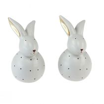 položky Veľkonočný zajačik ozdobné figúrky králiky s bodkovým vzorom 13cm 2ks