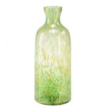 položky Dekoračná váza sklenená váza na kvety žltozelený vzor Ø10cm V25cm