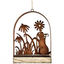 položky Veľkonočná dekorácia hrdzavé zajačiky dekorácia závesná dekorácia kovová 20×5×29,5cm