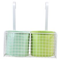 položky Kvetináč závesná kovová zelená balkónová dekorácia L22cm V23,5cm