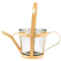 položky Lucerna sklenená dekoračná kanva kovová oranžová Ø14cm V13cm