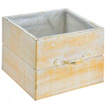 položky Zásuvka na rastliny s rukoväťou oranžovo biele drevo 12/15 cm sada 2 ks