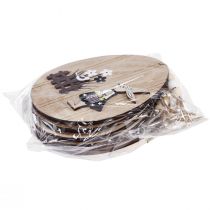 položky Veľkonočné vajíčka na zavesenie drevené vajíčko so zajačikom prírodný biely 10cm 6ks