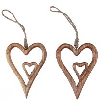 Drevené srdce prírodné drevené srdiečka na zavesenie 8×11cm 4ks