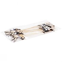 položky Kvetinová zátka Veľkonočný zajačik čierny biely prírodný V9cm 12 ks