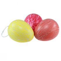 položky Ozdobný vešiak veľkonočné vajíčka žltá/ružová/červená craquelure Ø15cm 3 ks