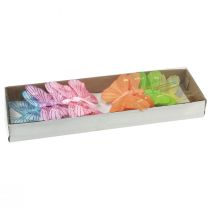 položky Ozdobné motýliky na drôtených farebných pierkach 5,5×8cm 12 ks