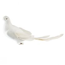 Svadobná dekorácia holubica biele svadobné holubice s klipom 31,5cm