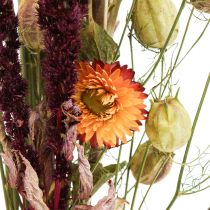 položky Kytica zo sušených kvetov slamené kvety oranžovofialová 55cm 70g