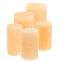 položky Jednofarebné sviečky Apricot Light Rôzne veľkosti