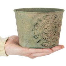 položky Kovový kvetináč, zelený, vintage, Ø22 cm – 13,5 cm, sada 3 kusov
