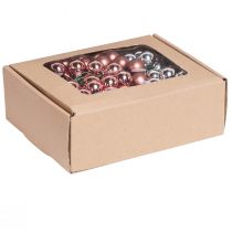 položky Zrkadlové bobule sklenené Vianoce strieborná marhuľa Ø20mm 140 ks