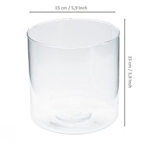 Článok Sklenená váza sklenený valec váza na kvety sklenená dekorácia V15cm Ø15cm
