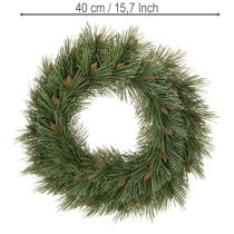 položky Umelý veniec z borovicových konárov s malými šiškami, 40 cm