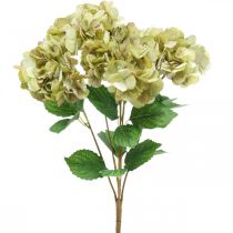 položky Kytica hortenzie umelá zelená, hnedá 5 kvetov 48cm