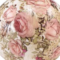 položky Keramická guľa s motívom ruží keramická dekoratívna kamenina 12cm