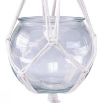 položky Závesný kôš Macrame sklenená dekoratívna váza okrúhla Ø13,5cm