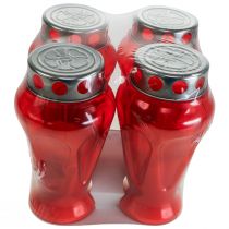 položky Náhrobné sviečky červené kvapky smútočné svetlá Ø9cm V17cm 4 ks