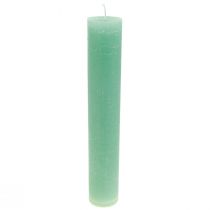 položky Zelené sviečky, veľké, jednofarebné sviečky, 50x300mm, 4 kusy