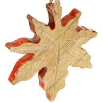 položky Drevená dekorácia z javorového listu, jesenná zelená, červenohnedá, V10cm, 6 kusov