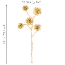položky Umelá jantárová vetvička, zlatá dekorácia, 26 cm, zväzok 6 kusov