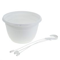 položky Závesný košík na kvety 25cm biely