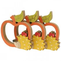 položky Dekoračná figúrka jeseň, jablko s ježkom, drevená dekorácia 16,5×15cm 3ks