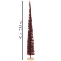 položky Dekoratívny vianočný stromček, štíhla figúrka stromčeka na drevenom podstavci, 60 cm