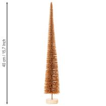 položky Umelá vianočná ozdoba na stromček, tenká, s dreveným podstavcom, 40 cm, 3 kusy