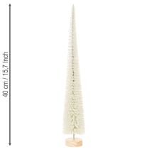položky Dekoratívny vianočný stromček s dreveným podstavcom na zimnú výzdobu, 40 cm, 3 kusy