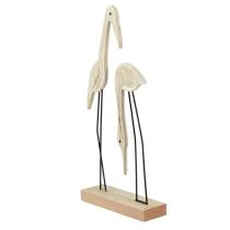 položky Stojan drevená figúrka žeriav pár prírodný 27,5×13cm 2 ks