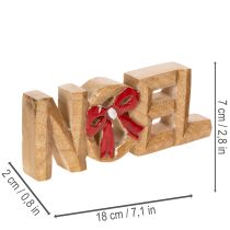 Článok Vianočný nápis s mašľou, vianočná dekorácia, 18 cm