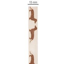 Článok Darčeková stuha s motívom psa jazvečíka na DIY a remeslá, 15 mm x 18 m