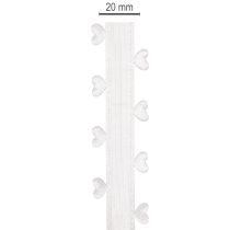 Článok Dekoratívna biela stuha so srdiečkami pre kreatívne nápady, 20 mm x 15 m