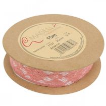 položky Čipková stuha staroružová, ozdobná stuha, vintage dekorácia, ozdobná stuha, svadobná dekorácia š25mm d15m