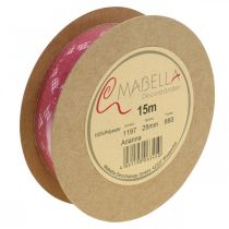 položky Čipková stuha ružová 25mm dekoračná stuha čipka 15m