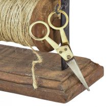 položky Zásobník drevo liatinový držiak priadze nožnice juta L27,5cm
