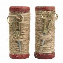 položky Cievka priadze s ozdobnými nožnicami Ø6,5cm V15cm 2ks vintage štýl