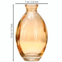 položky Cibuľovité sklenené mini vázy oranžové Ø7cm V12cm 6 ks